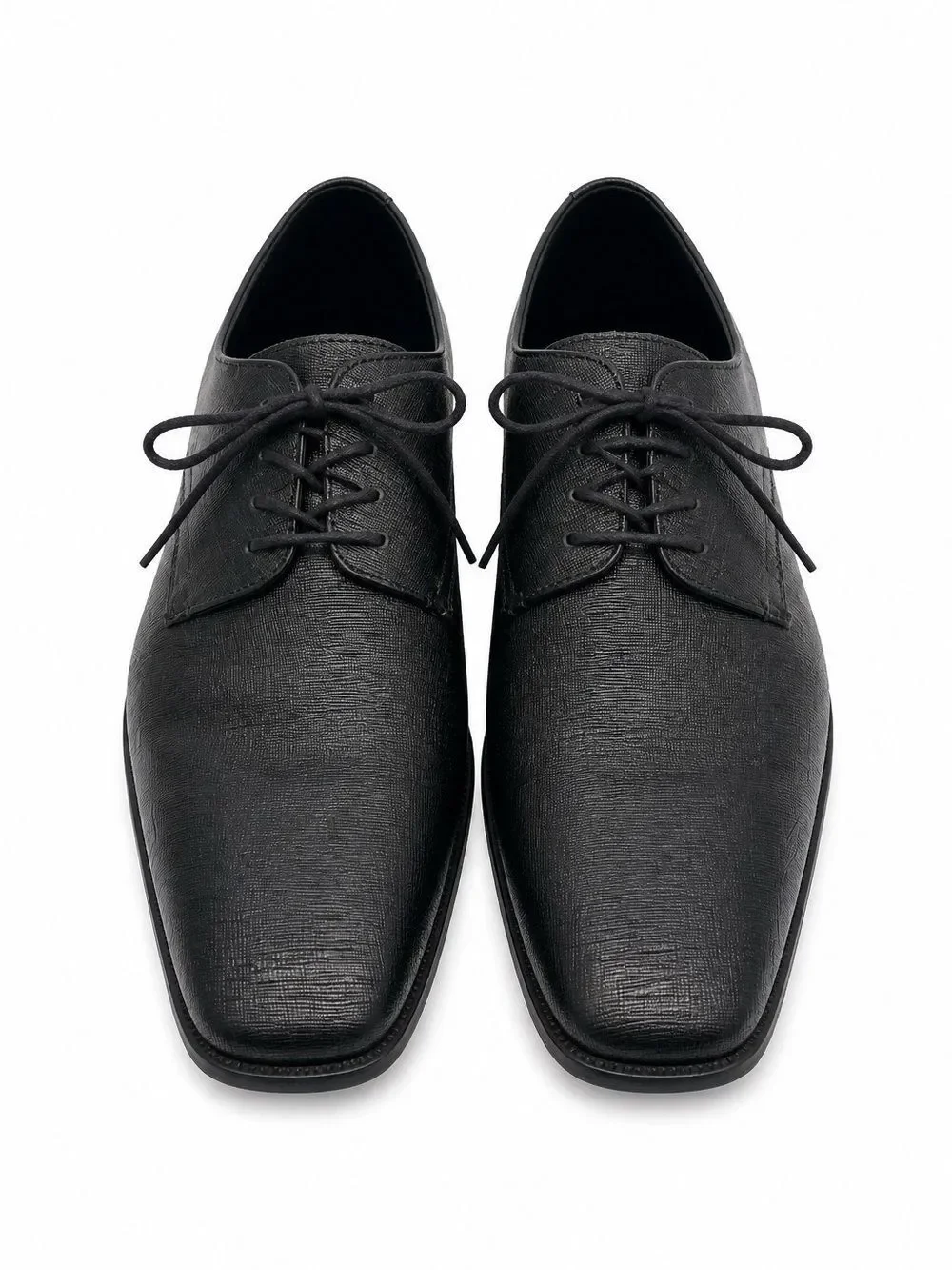Calvin Klein Classic Black Men's Leather Dress Shoes - Lace-Up Oxford -Gunther